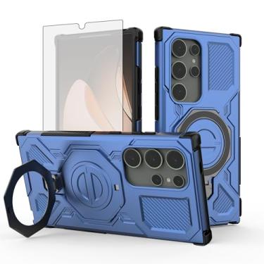 Imagem de Asuwish Capa de telefone para Samsung Galaxy S24 Ultra 5G com película protetora de tela de vidro temperado e suporte magnético suporte suporte acessórios de célula rígida protetora S24Ultra 24S S 24