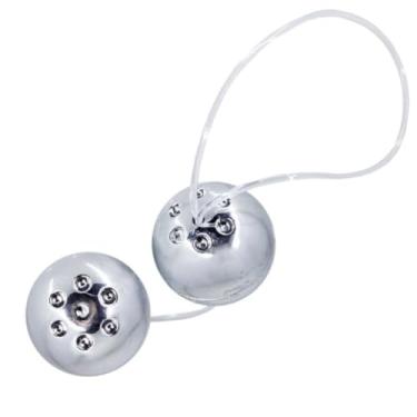 Imagem de Kit Bolinha De Pompoar Cromada 2 Unidades Conjunto de 2 Bolas para Pompoarismo Iniciantes K003