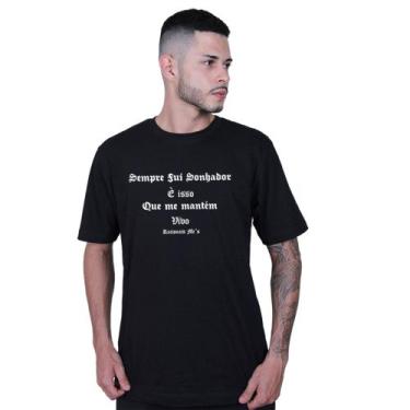 Imagem de Camiseta Unissex Racionais Mcs Sonhador - Lafre, Preto, G