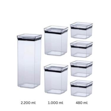 Imagem de Kit Com 7 Pote Acrílico Hermético Multiuso Porta Condimento - Paramoun