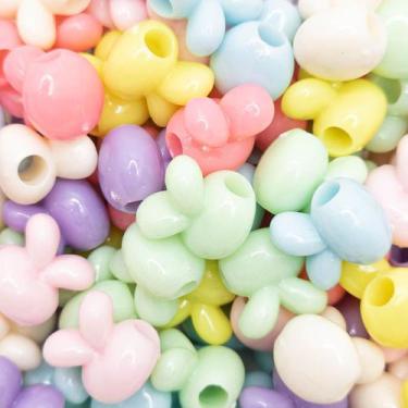 Imagem de Miçanga Passante Coelho Plástico Colorido 12mm 10pçs 11g - Macall