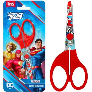 Imagem de TESOURA ESCOLAR LÂMINA DECORADA LIGA DA JUSTIÇA -13CM- TRIS