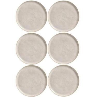 Imagem de Jogo 6 Pratos Rasos Porto Brasil Cerâmica Off White 27cm Bio Latte Mes