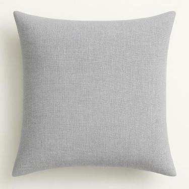 Imagem de Almofada Cheia em Linho Premium Luxo Sofa Decorativa 45x45 Cinza Claro