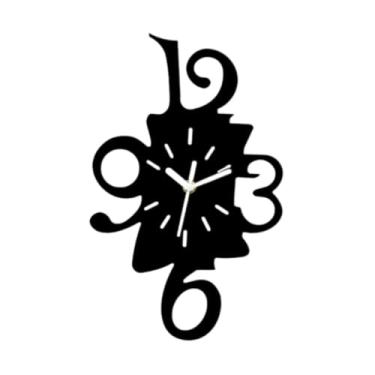 Imagem de WeiLaiKeQi Relógio de parede decorativo moderno para pendurar na parede, relógio silencioso para decoração de quarto, sala de aula, sala de fazenda, escola, Preto, 12 Inch