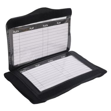 Imagem de Playbook de pulseira de futebol elástica algodão de algodão pulseira com janela transparente para treinadores jogadores de futebol beisebol rugby absorvente reutiliza