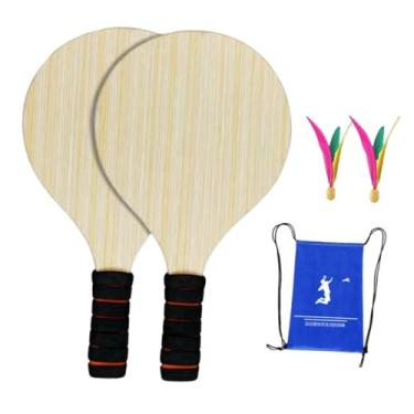 Imagem de simhoa Conjunto de 2 peças de raquetes de badminton para crianças, conjunto de raquetes de peteca, treinamento profissional, presentes para prática de, 2 Bolas Pequenas