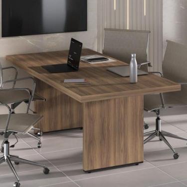 Imagem de Mesa para Escritório Tamburato Nogal/Preto 6366 - Artany Móveis, Marro