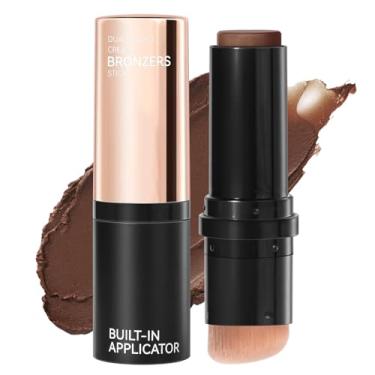 Imagem de Erinde Bastão de bronzeador de contorno creme, bastão de contorno de acabamento natural, bastão bronzeador fosco suave e misturável, à prova d'água e maquiagem de longa duração, 04 saudável escuro