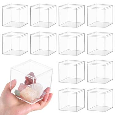 Imagem de LIQWEI Caixa de acrílico transparente com tampa, caixa de exibição de plástico decorativa, caixas de presente de acrílico, mini recipientes de acrílico, caixas quadradas, recipientes de armazenamento