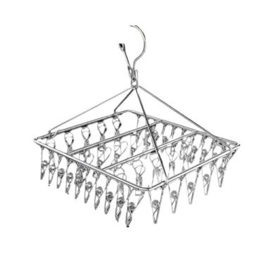 Imagem de Cabide de Saia A Prova de Vento Guarda Roupas e Varal Casa Resistente e Ideal para Secagem de Roupas(30 prendedores)