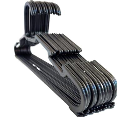 Imagem de Kit Cabides de Saia Linha Premium Preto 38CM - Ambientes de Guarda-Roupas e Organização - Resistente e Facilita Arrumação Casa(20)