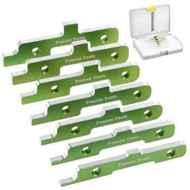 Imagem de 7 peças de barras de configuração de mesa de roteador, conjunto de medidores de altura de blocos de precisão de alumínio de 1/8 a 1/2 polegada para fresadora, acessórios de serra de mesa e ferramentas