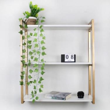 Imagem de Kit 3 Prateleiras de Parede Industrial Ferro e MDF  Porta Quadros, Liv