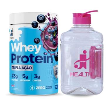Imagem de Whey Protein Tripla ação com Creatina 720g e Garrafa para Academia 2 l