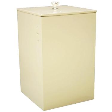 Imagem de Lixeira Banheiro Mdf Quadrada Com Strass 8Litros Biscuit