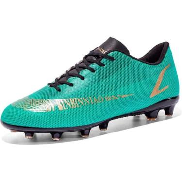 Imagem de Tênis de futebol masculinos de futebol com pontas longas, couro e borr