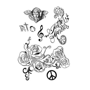 Imagem de Tatuagem temporária cosplay Lady Gaga modelos - 3i, Preto 2