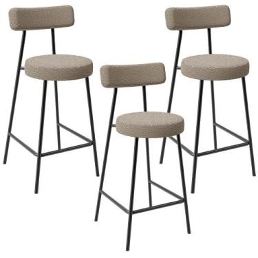 Imagem de Kit 03 Banquetas Baixa Para Cozinha Sala De Jantar Bar Bancada Milão L