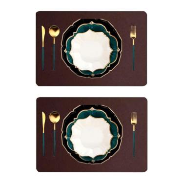 Imagem de 20 Jogo Americano Couro Impermeável Limpa Facil Para Mesa