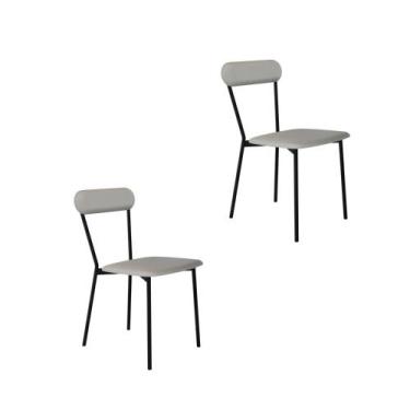 Imagem de Conjunto 2 Cadeiras de Jantar Vintage Emília Tecido Revest Sintético E