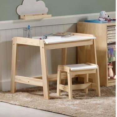 Imagem de Conjunto Infantil Mesa com 1 Banqueta Castelo Casatema MadeiraOriginal