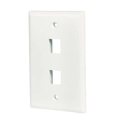 Imagem de axGear Tomada de parede com placa frontal RJ45 Cat6 Cat5e Ethernet Single Gang 2 portas