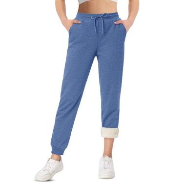 Imagem de Calça de moletom feminina TACVASEN, forrada em sherpa, lã quente de in