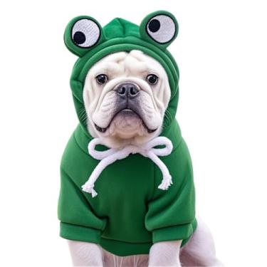 Imagem de Roupas para animais de estimação cão transformação sapo moletom com capuz outono e inverno quente pequeno grande cão método Dou gato roupas touradas (sapo, GG)