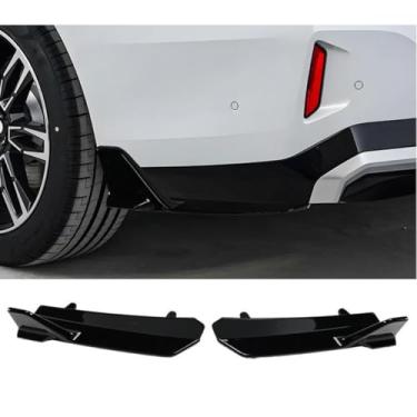 Imagem de Kit de carroceria de spoiler difusor de para-choque traseiro de carro compatível com 5 Series i5 2024-2025 Protetor de para-choque parte de ajuste de acabamento de canto (preto brilhante)