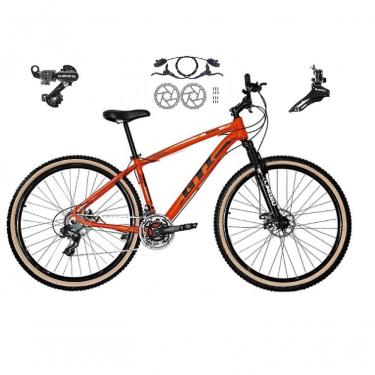 Imagem de Bicicleta Aro 29 Gti Roma 21v Câmbios Shimano Freio Disco Hidráulico Suspensão Pneu Faixa - Laranja Tam.19