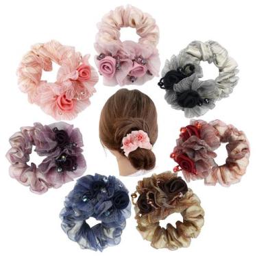 Imagem de Elásticos de cabelo em Sowni Glitter Crystals Pearls Rose Flower x7 - 