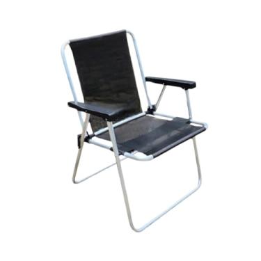 Imagem de Cadeira de Praia em Alumínio Reforçado Leve Resistente e Confortável(Preto)