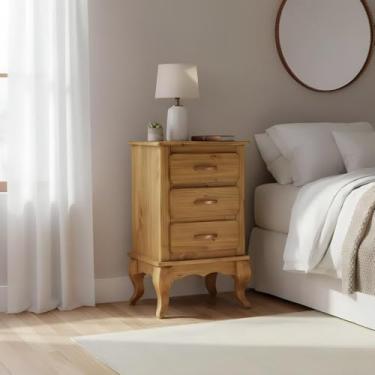 Imagem de Cômoda Rústica Pequena Retro 3 Gavetas Pés Luís Xv Mel