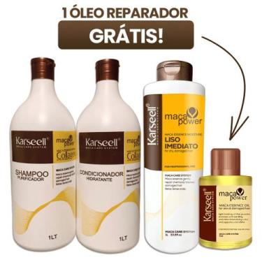 Imagem de Kit Karseell Collagen Progressiva Liso Imediato Shampoo Condicionador 
