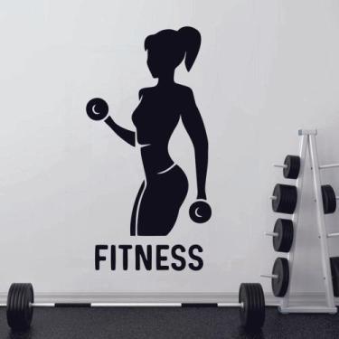 Imagem de Adesivo de Parede Academia Musculação Mulher Fitness C2245 - V3 Shop