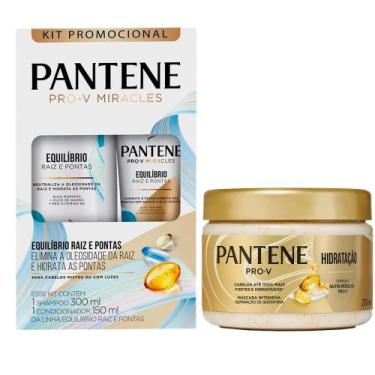 Imagem de Kit Pantene Equilíbrio Shampoo 300ml + Condicionador 150ml + Máscara C