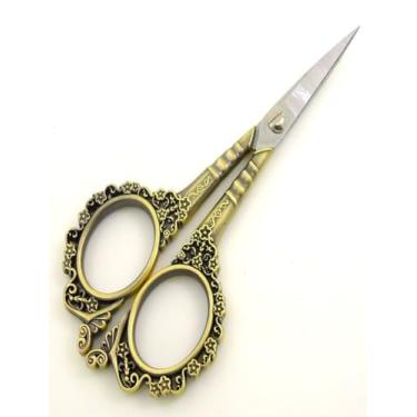 Imagem de Tesoura de sobrancelha borboleta – Tesoura de aço inoxidável para cílios, linhas, nariz, nariz e barba, artesanato e projetos de bricolage, bronze