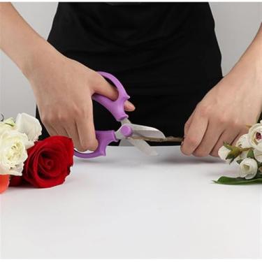 Imagem de Tesouras de flores, tesouras florais de aço inoxidável engrossado premium, podador forte para flores, galhos e folhas - roxo