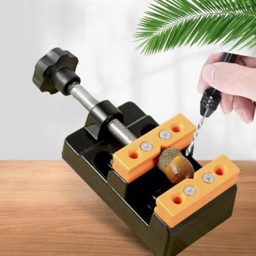 Imagem de Mi-ni braçadeira de bancada Mi-ni braçadeira plana abertura paralela torno de mesa para reparo de relógio escultura artesanato joias (preto)