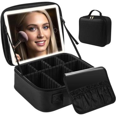 Imagem de Estojo Necessaire com Divisórias e Espelho de LED - Quanhe