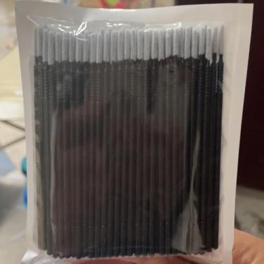 Imagem de Pacote com 100 pincéis microaplicadores descartáveis – Perfeito para extensões de cílios, rímel de sobrancelha e limpeza de cílios postiços, preto