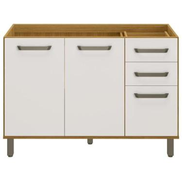 Imagem de Balcao Para Pia 3p 2g 120 Cm Cria J00157 Freijo Off White Pln Freijo O