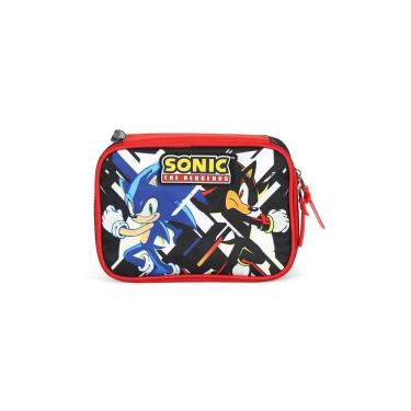 Imagem de Estojo Box Juvenil Médio 100 Pens Sonic Preto
