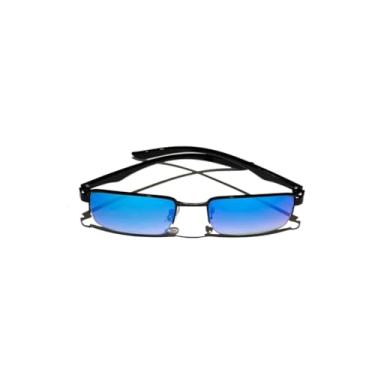 Imagem de Óculos De Sol Masculino Vintage Retrô estilo gângster Lupinha Retangular Feminino uv400(Azul)