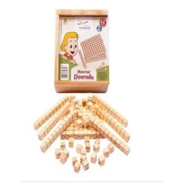 Imagem de Material Dourado Individual 111 peças Cx Madeira - FUNDAMENTAL BRINQUE