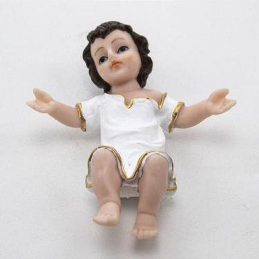 Imagem de Imagem Menino Jesus Branco Resina 12 Cm - Amém Decoração Religiosa