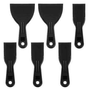 Imagem de ElevateTech Faca de massa de plástico, 8 peças, ferramenta de raspador de tinta flexível, 5 cm, 10 cm, faca de plástico preto, acessório de raspador de parede para costurar, reparar paredes, colar