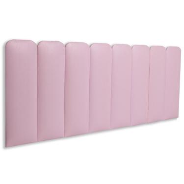 Imagem de Cabeceira Queen Kit 8 Placas Modelo Arredondada - Courino Rosa