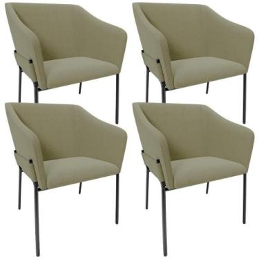 Imagem de Kit 4 Cadeiras Para Sala De Jantar Estar Living Olívia L02 Bouclê Oliv